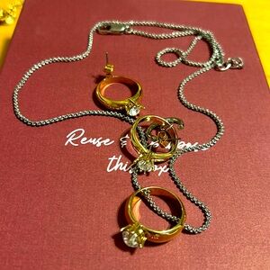 Zara Gold and Silver ring Jewelry Set
